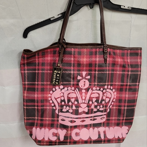 Juicy Couture Handbags - Juicy Couture 13 x 14 x 5 Tote Bag Pink & Brown Plaid